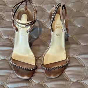 Christian Louboutin Brown Studded Heels